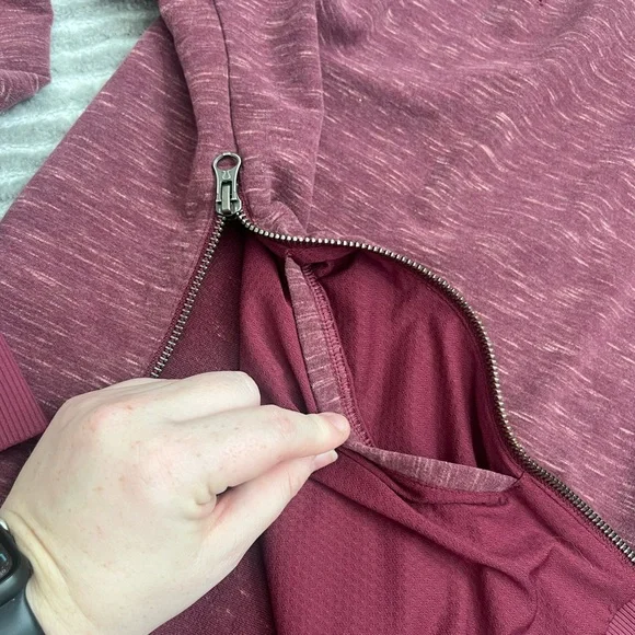 Lululemon Om & Roam Heathered Rust Berry Pullover Hoodie - Size 6 - Picture 6 of 8